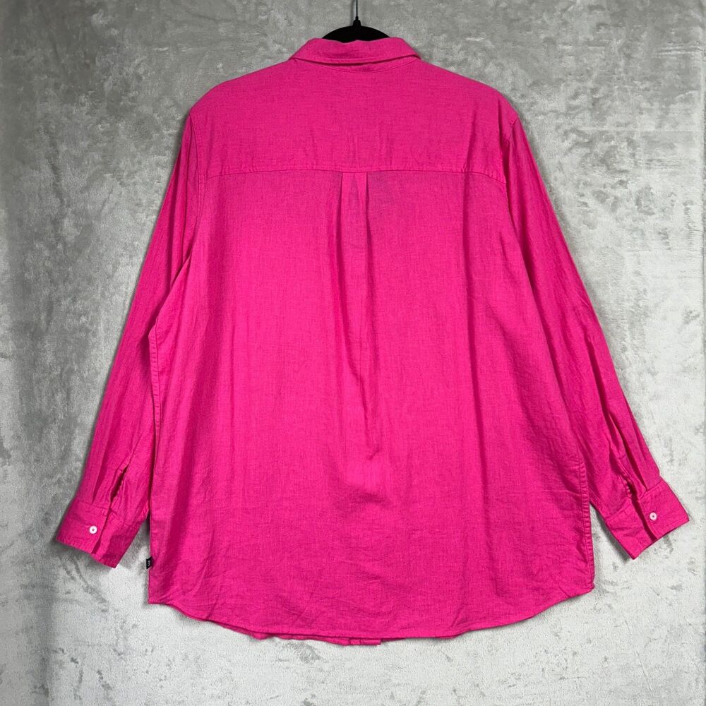 GAP Linen/Rayon Button-Down XL Beetroot Blouse NWT - Curated By Rua'h Kibriya - Picture 4 of 8